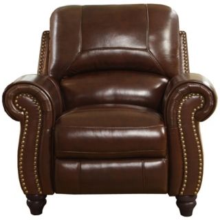 Austin Leather Pushback Reclining Burgundy Arm Chair   #X9586