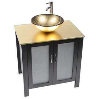 Waterhouse Gold Foil Glass Contemporary Vanity   #R9154