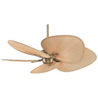 52" Fanimation Islander Brass Palm Leaf Ceiling Fan   #R6872 83495