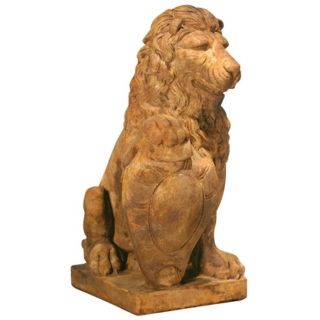 Henri Studios Lion Right Paw on Shield Garden Sculpture   #31026