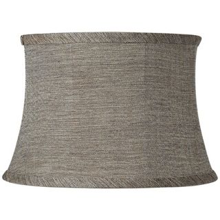Softback drum lamp shade. Black textured 100 percent flax linen. Beige