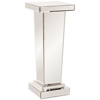 Tall Tapered Mirrored Pedestal Accent Table   #W7862