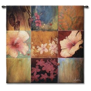 Tropical Nine Patch 53" Square Wall Hanging Tapestry   #J8735