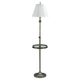 House of Troy Club GlassTray Floor Lamp in Antique Silver   #G1722