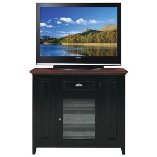 Black and Cherry Wood 42" Wide Television Console   #M9363