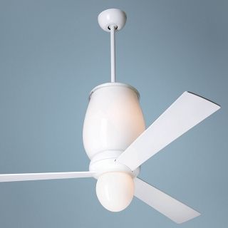 52" Modern Fan Lumina Gloss White with Light Ceiling Fan   #J3952