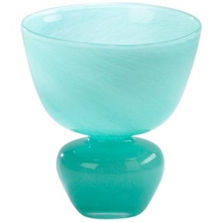 Turquoise Glass Bowl Vase   #R0682
