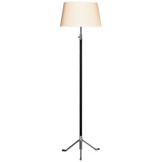 Robert Abbey Todd Black Leather Footed Floor Lamp   #J1676