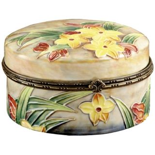 Dale Tiffany Springtime Hand Painted Porcelain Jewelry Box   #X5548