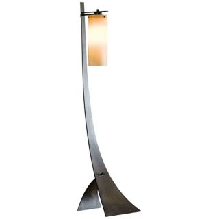 Hubbardton Forge Stasis Floor Lamp with Amber Glass Shade   #U3952
