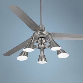 60" Casa Vieja Turbina Brushed Steel 5 Light Ceiling Fan   #R4144 R1737
