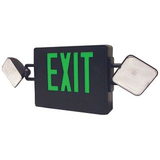 Black and Green Emergency Light Exit Sign   #47535