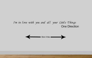 One Direction Wall Quote Sticker Girls Bedroom Wall Art Little Things