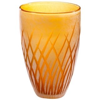 Medium Amber and White Aquarius Vase   #R0810