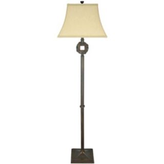 Chatham Wheel Faux Marble and Bronze Floor Lamp   #V7093