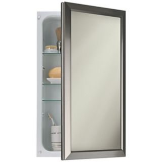 Broan Hampton Satin Nickel Frame Bathroom Medicine Cabinet   #R9737
