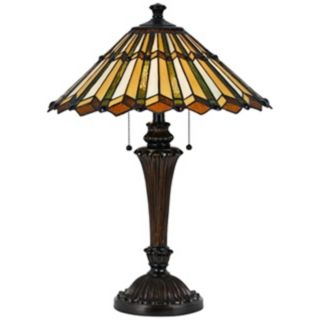 Accordion Shade 2 Light Tiffany Style Table Lamp   #W5991