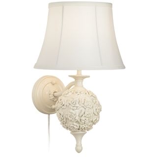 Wakefield Roses White Plug In Wall Lamp   #M9655