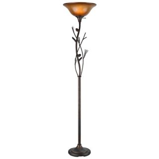 Pine Cone Bronze Finish Torchiere Floor Lamp   #K9123