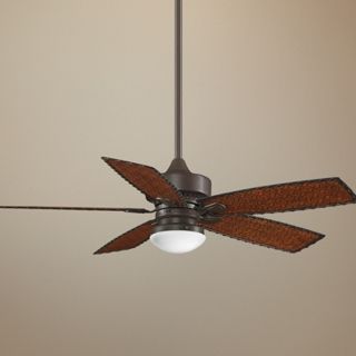 52" Fanimation Cancun Bamboo Blade Ceiling Fan with Light   #T3051