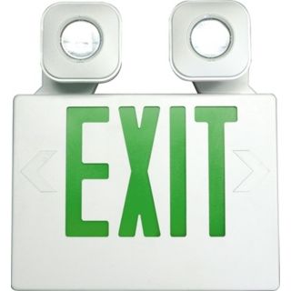 White and Green MR16 LED Emergency Light Exit Sign   #47679