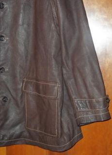 Julian Wilsons Brown All Leather Car Coat Jacket XL