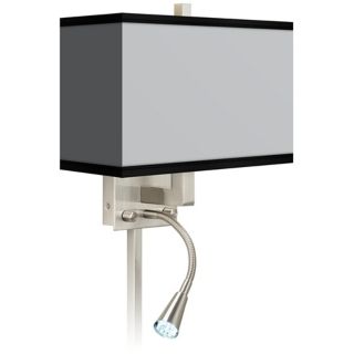 All Silver Giclee LED Reading Light Plug In Sconce   #N8671 P7136