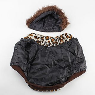 USD $ 12.69   Leopard Print Sherpa Warm Hoodie Coat for Dogs (XS XL