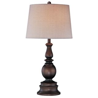Lite Source Bronze Traditional Turned Table Lamp   #F6607
