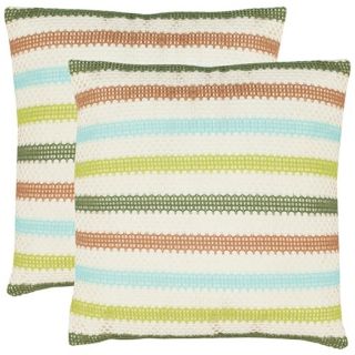 Set of 2 Safavieh Bleeker Blue and Green Accent Pillows   #X6585