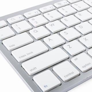 81 Key Slim Portable Rechargeable Bluetooth Wireless Keyboard   White