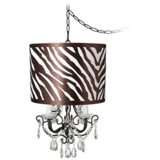 Crystal Glitter Zebra Designer Shade Swag Chandelier   #P5793 V4672 Y0621