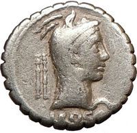 Roman Republic Juno Virgin Test 64BC Ancient Silver Coin Juno Serpent
