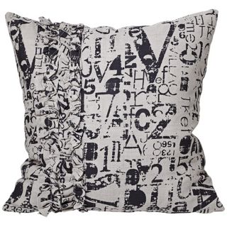 Utilitarian Olivia 18" Square Gray and Black Throw Pillow   #W7847
