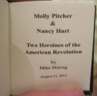 Nancy Hart Molly Pitcher Miniature 1 7 8 x 1 3 4 Book