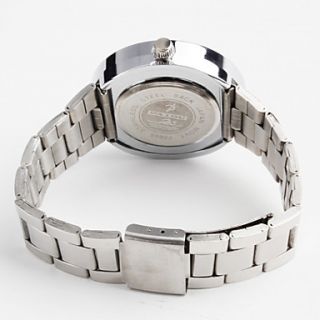 EUR € 5.88   mænds stål analog quartz armbåndsur (sølv), Gratis