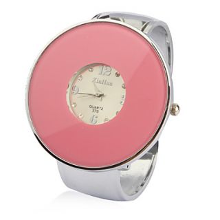 USD $ 7.89   Stainless Steel Bracelet Band Big Face Wrist Watch   Pink