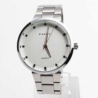 EUR € 5.88   mænds stål analog quartz armbåndsur (sølv), Gratis