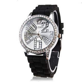 EUR € 6.98   siliconen band quartz horloge voor vrouwen (zwart