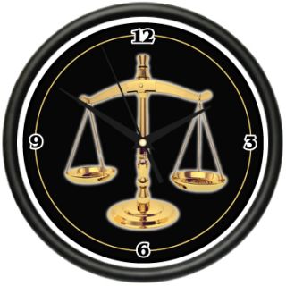 Scales of Justice Wall Clock Attorney Law Office Gift