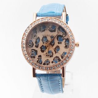 EUR € 4.41   Kvinder Leopard Design PU Analog Quartz Wrist Watch