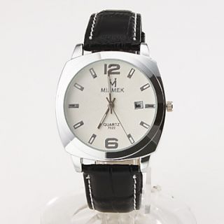 EUR € 6.98   unisex kalender stil pu analog quartz armbåndsur (sort
