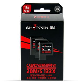 Sharpen 16GB 20MB/S 133x HD Video SDHC Memory Card with USB Flash Disk