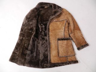 coat made of genuine lambskin fur shearling. Made in USA by Justers
