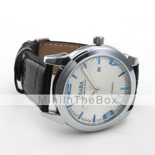 USD $ 24.99   Leather Band Automatic Mechanical Wrist Watch For Men