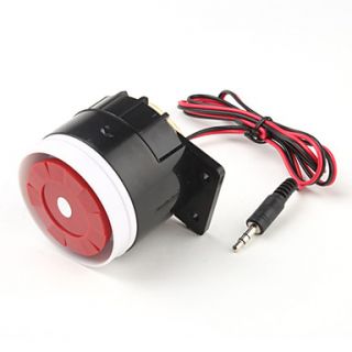 120dB Loud Security Alarm Siren Horn Speaker Buzzer (Black & Red, 6
