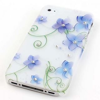 EUR € 3.03   blå blomster mønster vanskelig sak for iPhone 4 og 4S