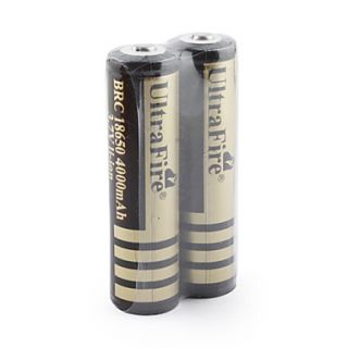 UltraFire BRC 18650 3.7v 4000mAh batterie ricaricabili Li ion (2 pack