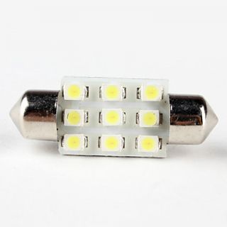 36mm 3528 smd 9 LED vitt ljus FESTONG glödlampor för bil (DC 12V, 2