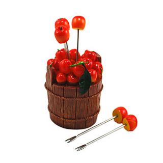 EUR € 6.98   cherry stijl fruithapje vorken pakt met houder, Gratis